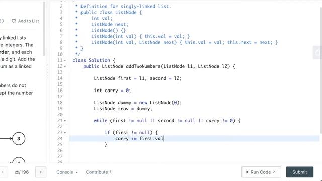 Add Two Numbers - LeetCode 2 | Code Solution in [Java] смотреть онлайн