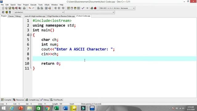 How To Print ASCII Code of A Character in C++ (Hindi/Urdu) смотреть онлайн