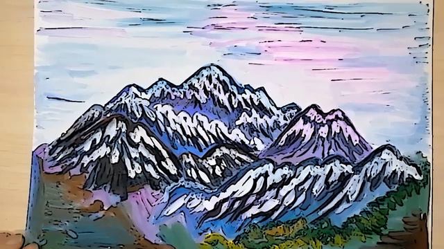 Как нарисовать горы. Рисуем волшебной кистью смотреть онлайн