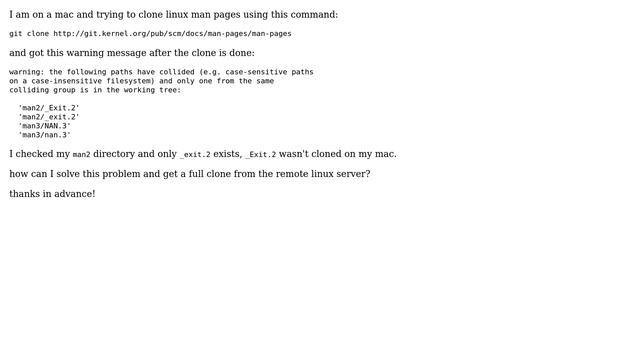 git - losing files when cloning from a case-sensitive filesystem to a case-insensitive filesystem смотреть онлайн