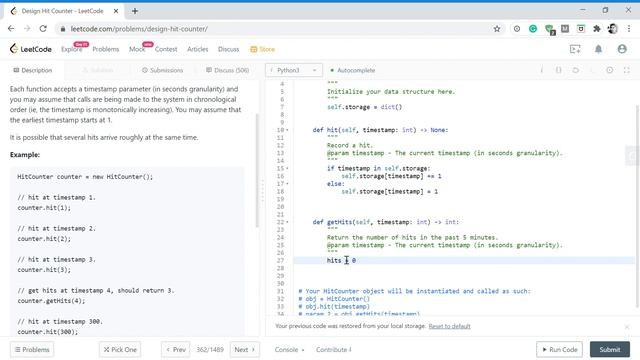 Design Hit Counter | LeetCode | Google смотреть онлайн