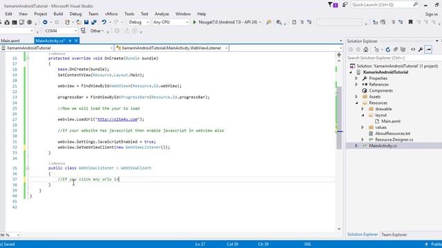 Xamarin Android webview Horizontal progressbar смотреть онлайн
