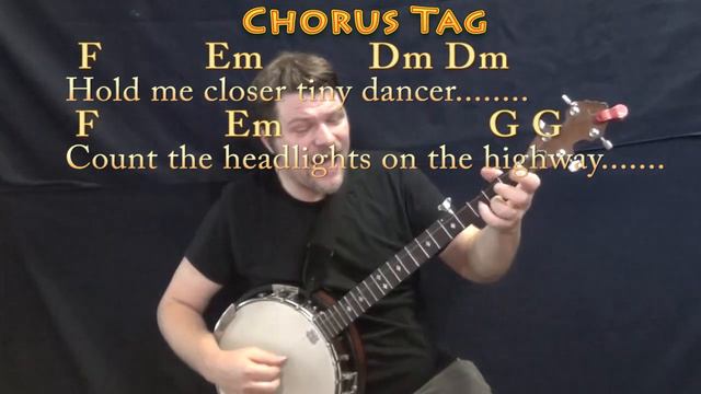 Tiny Dancer (Elton John) Banjo Cover Lesson with Chords/Lyrics смотреть онлайн