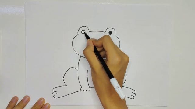 How to draw a frog / Как нарисовать лягушку / Bolalar uchun qurbaqa chizish смотреть онлайн