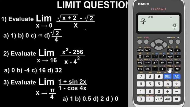 LIMITS CALCULATOR TECHNIQUE: Calculator Method For Calculus | Casio Fx-991 Ex Calculator