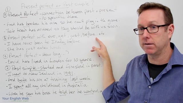 English lesson B1+/B2 - present perfect or past simple tense? - gramática inglesa смотреть онлайн