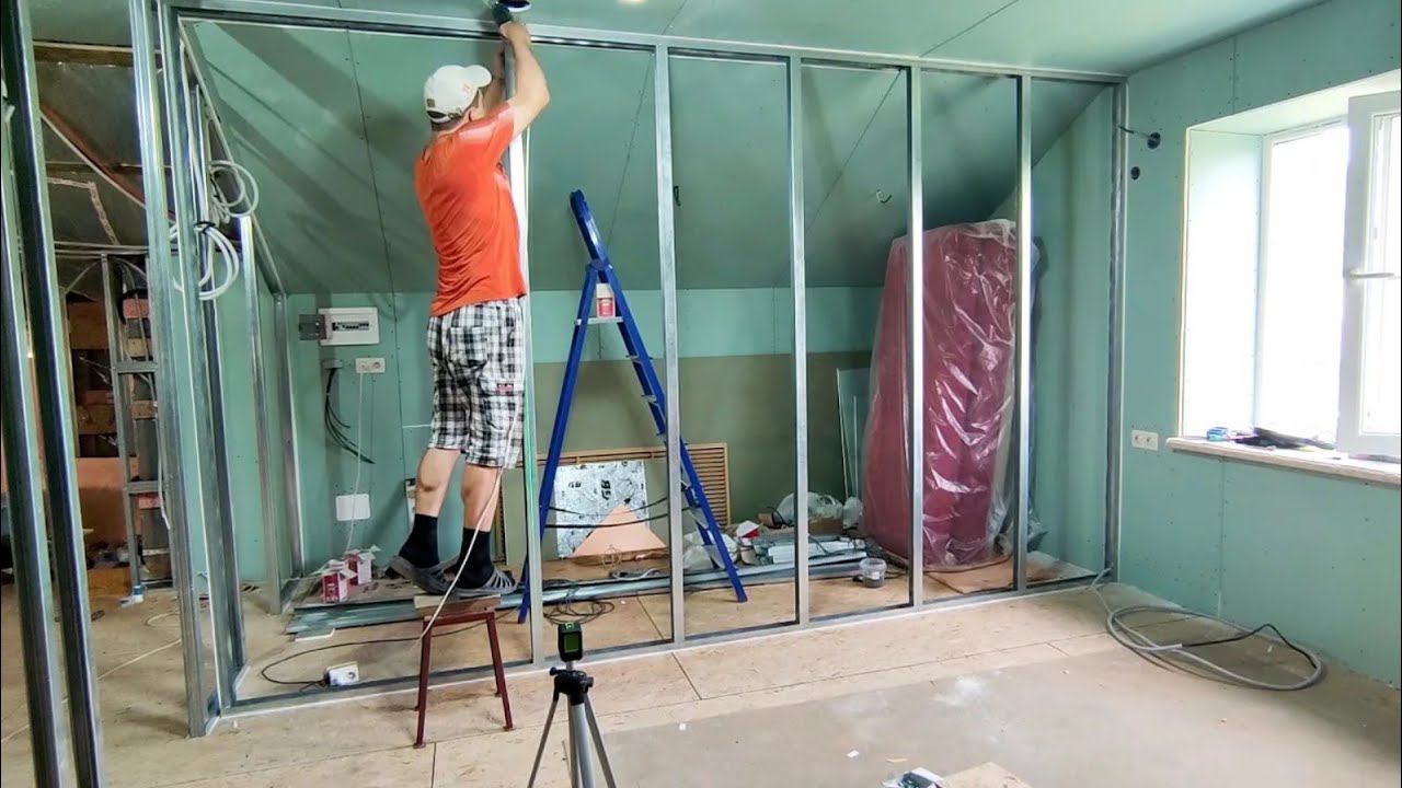 ПЕРЕГОРОДКА ИЗ ГИПСОКАРТОНА. Монтаж гипсокартона. смотреть онлайн