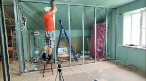 ПЕРЕГОРОДКА ИЗ ГИПСОКАРТОНА. Монтаж гипсокартона.