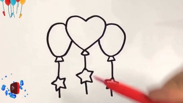 как рисовать воздушные шары/How to Draw Balloons/Como dibujar Globos/Como desenhar Balões смотреть онлайн