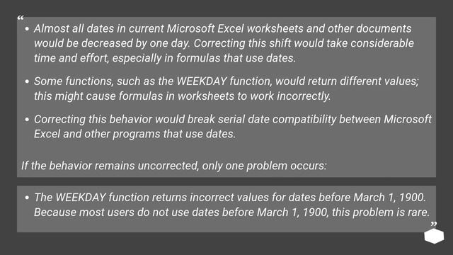 Why are Excel weekdays wrong for 1900? смотреть онлайн