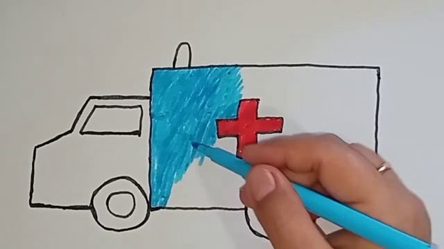 How to draw an ambulance / Как нарисовать скорая помощь /Tezyordam mashinani chizish bolalar uchun смотреть онлайн
