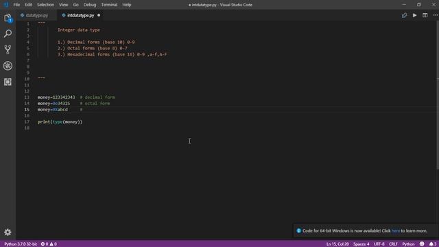 Lecture 7:-Integer data type in python ||LearningStrome Academy смотреть онлайн