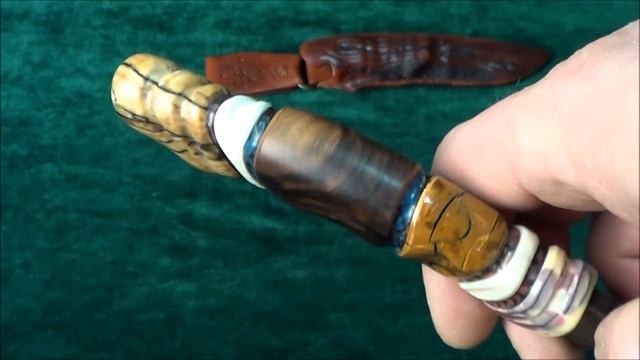 Нож N77 , Осташов О.Н., клинок Матвеев , (мозаичный дамасск), мамонт, морж, пламенный эбен смотреть онлайн