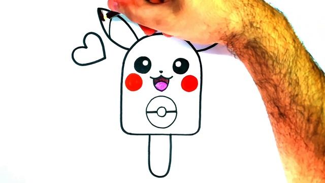 HOW TO DRAW PIKACHU EASY STEP BY STEP - DRAWING AND COLORING A ICE CREAM EASY STEP BY STEP