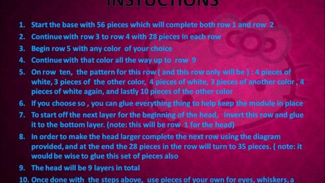 Hello Kitty 3D origami model смотреть онлайн