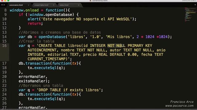 Los modificadores de las columnas o constraints SQLite WebSQL смотреть онлайн
