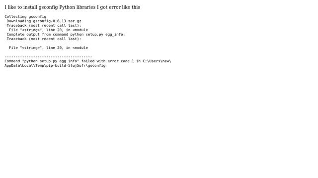 Error in installing gsconfig Python library for manipulating a GeoServer instance via the... смотреть онлайн