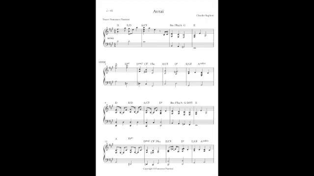 Avrai -Claudio Baglioni base e spartito piano tonalità femminile смотреть онлайн