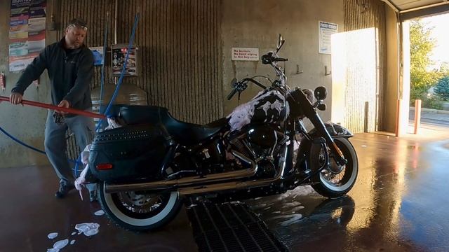How To Safely Wash Motorcycle At The Carwash? Power Washing Motorcycle #justridethatthing