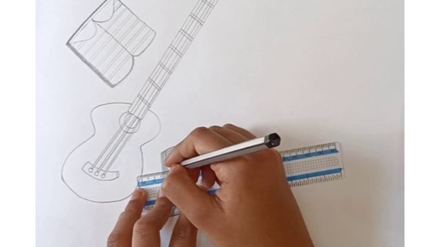How to draw guitar drawing # music instrument #pencil sketch @crazyarthub1939 смотреть онлайн