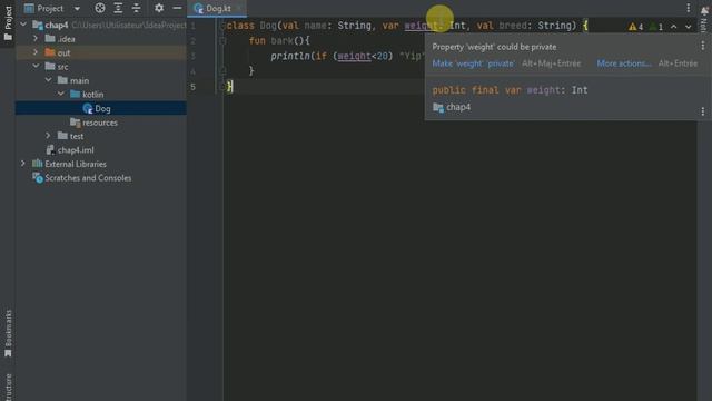 Kotlin 02 : création de classe avec Intelli J смотреть онлайн