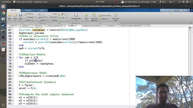 MATLAB Help - Adding Startracker Measurements and Reaction Wheel Detumbling Control to CubeSAT Sim смотреть онлайн
