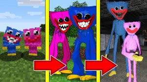 Как менялись ХАГГИ ВАГГИ и КИССИ МИССИ и их жизненный цикл в майнкрафт ! Эволюция HUGGY WUGGY