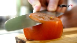 Показательный тест на остроту ножа | Кухонные ножи SAMURA