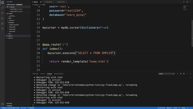 #8 Connect and Display data from MySQL | Web development in Malayalam with Python Flask смотреть онлайн
