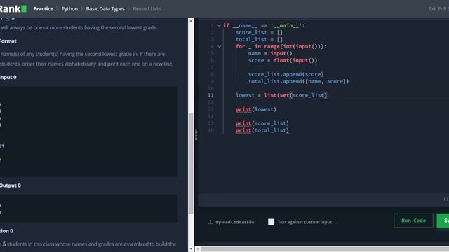 Python | Nested list | Hackerrank Solution смотреть онлайн