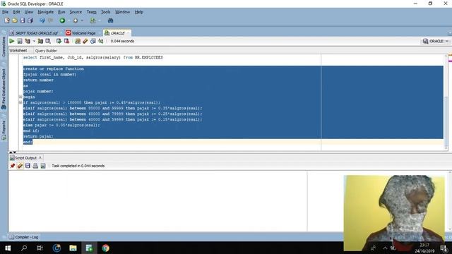 FUNCTION SQL DEVELOPER database ORACLE смотреть онлайн