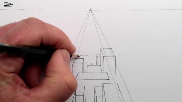 How to Draw a City in 1-Point Perspective: Easy смотреть онлайн