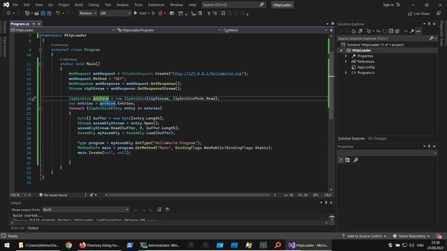 In-Memory ZipArchive object creation from HTTP Stream смотреть онлайн