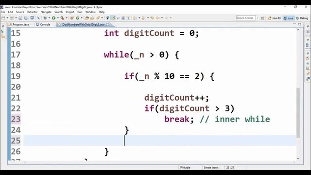 odd numbers with only 3 digit 2 in java смотреть онлайн