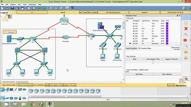 9.1.2.6 Packet Tracer - Investigating NAT Operation смотреть онлайн
