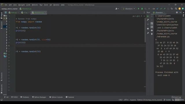 Python numpy random number introduction смотреть онлайн