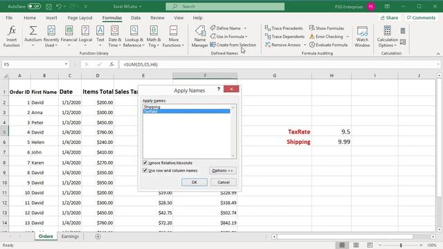 How to Apply Names to Existing Formulas in Excel - Office 365 смотреть онлайн