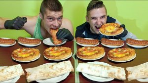 ПИЦЦА ШАУРМА СЛОЙКА С МЯСОМ КТО БЫСТРЕЕ СЪЕСТ ! ПОЕДАНИЕ МНОГО ЕДЫ НА СКОРОСТЬ