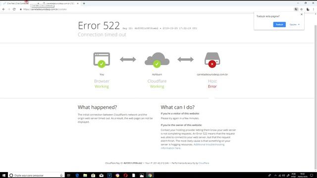 COMO RESOLVER O ERRO 522 DA CLOUDFLARE ATUALIZADO 2019 смотреть онлайн