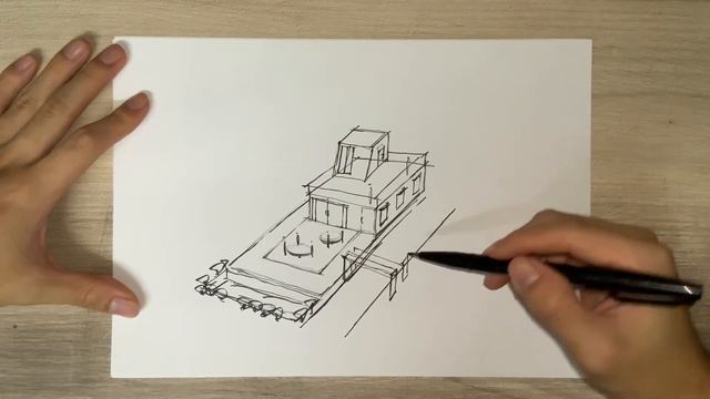 Open space architectural sketch смотреть онлайн