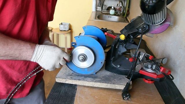 Заточка победитовой цепи для бензопилы и шлифовка шины смотреть онлайн