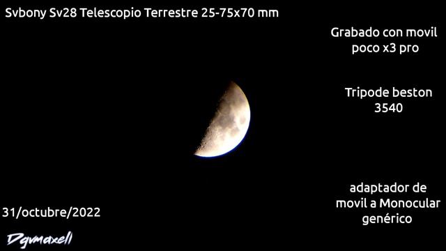 Svbony Sv28 Telescopio Terrestre 25-75x70, Grabando A La Luna!! смотреть онлайн