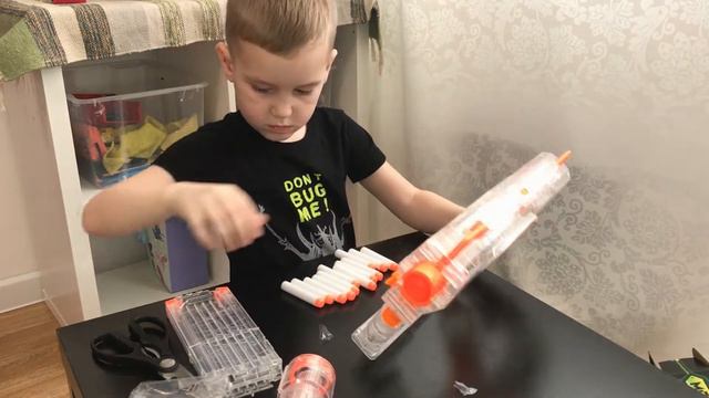 #NERF Распаковка NERF #Светящийся в темноте NERF!!!