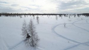 Самодельный снегоход "Мичиган" по глубокому снегу