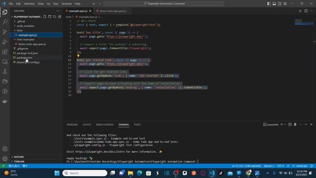 Playwright Automation - Lesson 06 | Install Playwright with VS Code | JavaScript | Node JS смотреть онлайн