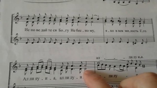 "Хвалите имя Господне" Л. Жбанова 2. Нотный разбор.