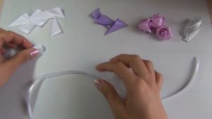 Бутоньерка из атласных лент. Мастер-класс
