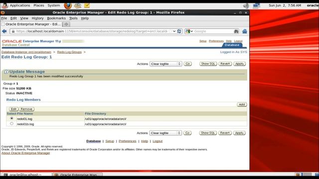 Oracle 11g Multiplexing Your Online Redo Log Files смотреть онлайн