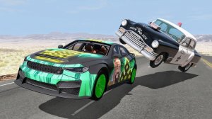 Сумасшедшие полицейские погони #150 - Автокатастрофы за рулем BeamNG