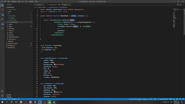 React Js Modal/Popup sencillo ejemplo para explicación de Custom Hooks смотреть онлайн